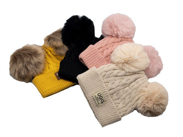 UGG Pom Pom Beanies UGG® Cable Knit Pom Beanie - Macy main image 4